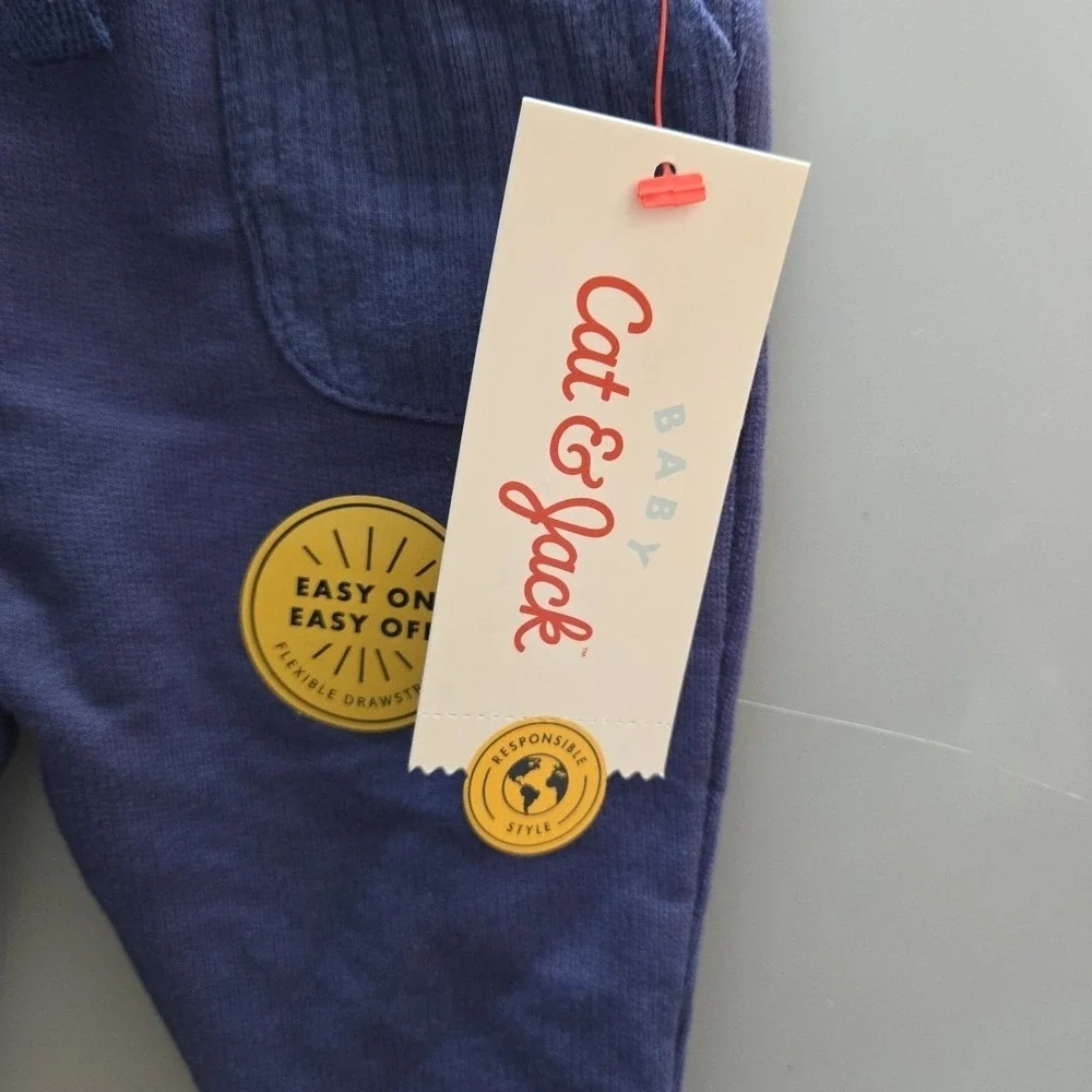 Cat & Jack NWT‎ Baby Boy Blue Knit Pants Size NB